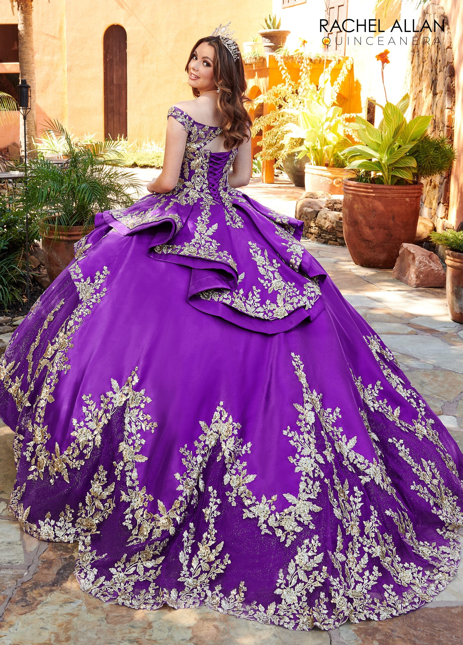 Rachel Allan RQ2162 Applique Off Shoulder Quinceanera Dress