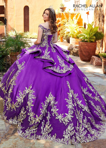 Rachel Allan RQ2162 Applique Off Shoulder Quinceanera Dress