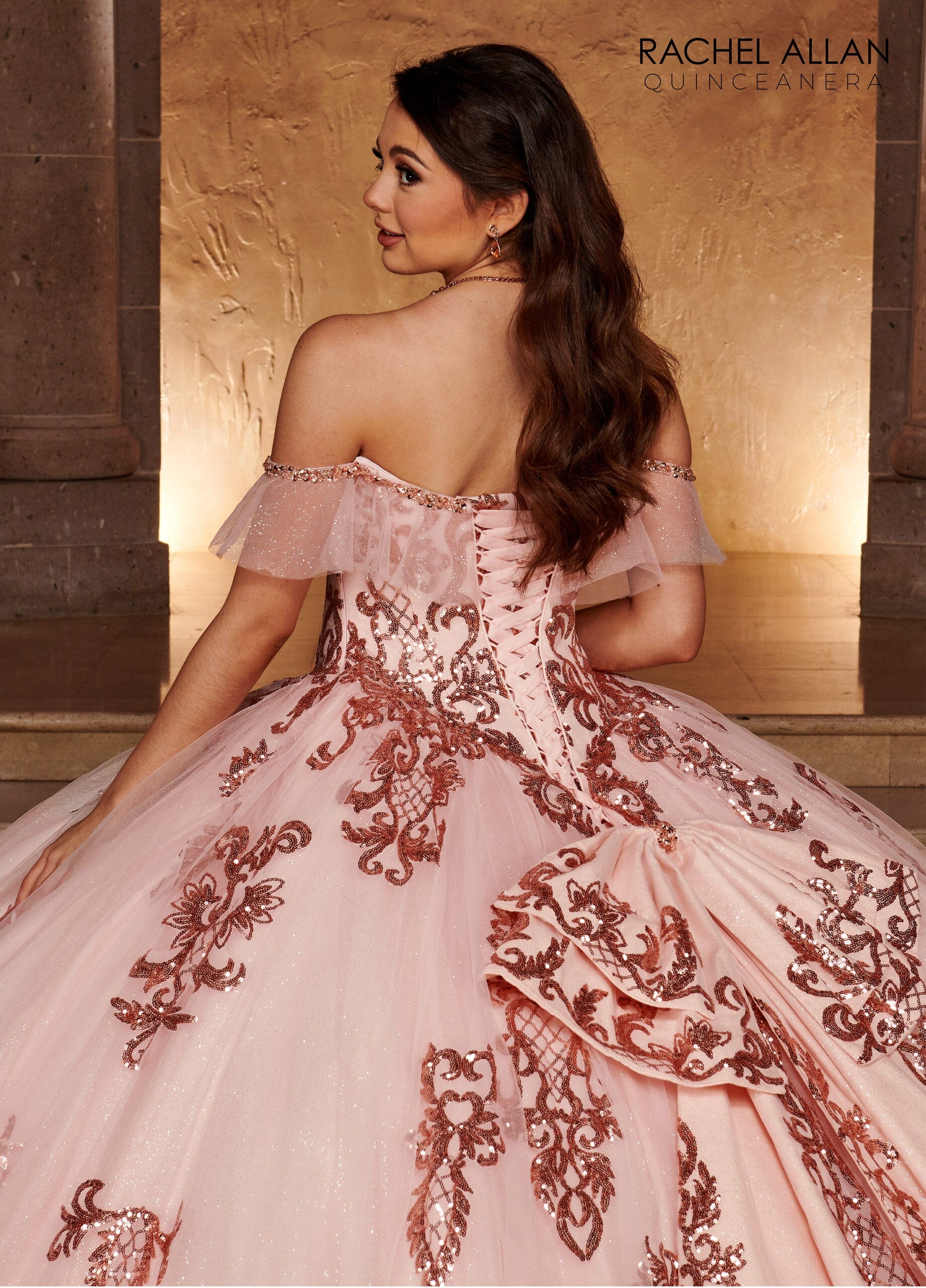 Rachel Allan RQ2166 Applique Off Shoulder Quinceanera Dress