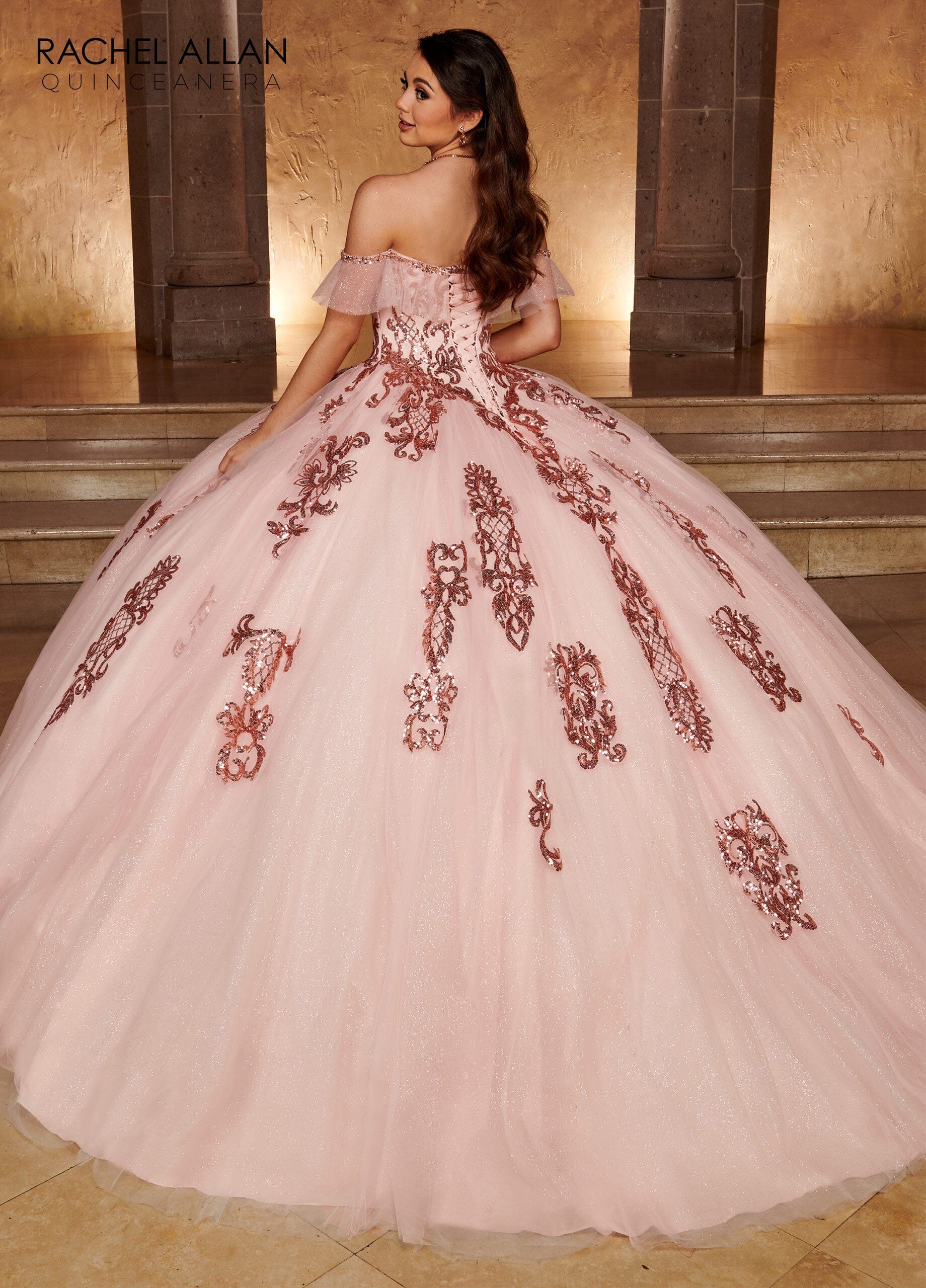 Rachel Allan RQ2166 Applique Off Shoulder Quinceanera Dress