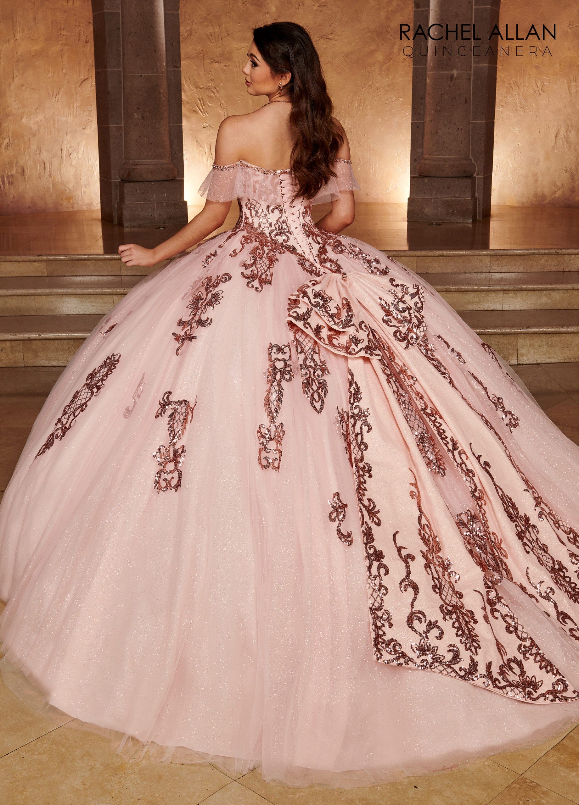 Rachel Allan RQ2166 Applique Off Shoulder Quinceanera Dress