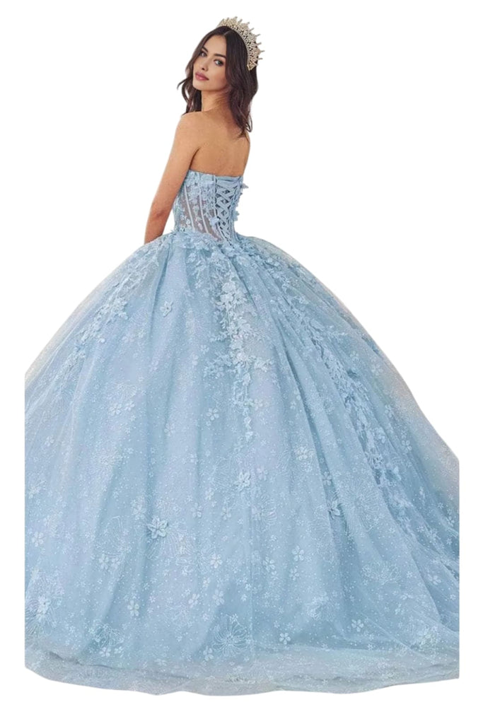 Applique Ornate Ball Gown 2025 Elegant Formal Dress - Blue / XXS - Prom