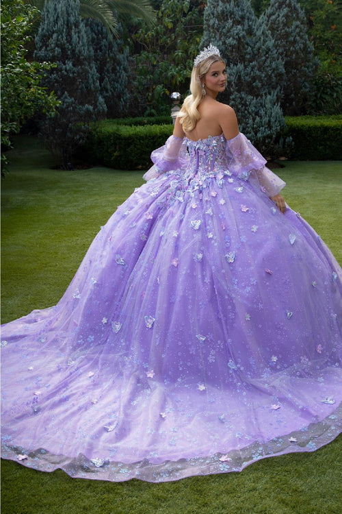 Applique Puff Sleeve Ball Gown by GLS Gloria GL3541 - Quinceanera Dresses