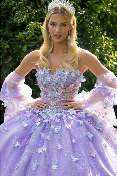 Applique Puff Sleeve Ball Gown by GLS Gloria GL3541 - Quinceanera Dresses