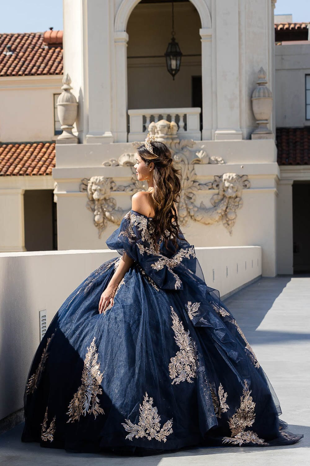 Applique Puff Sleeve Ball Gown by Bella Princess PQ1023