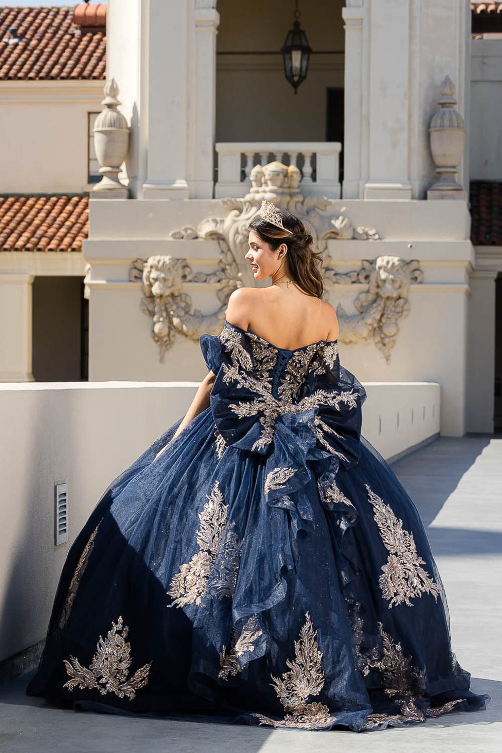 Applique Puff Sleeve Ball Gown by Bella Princess PQ1023