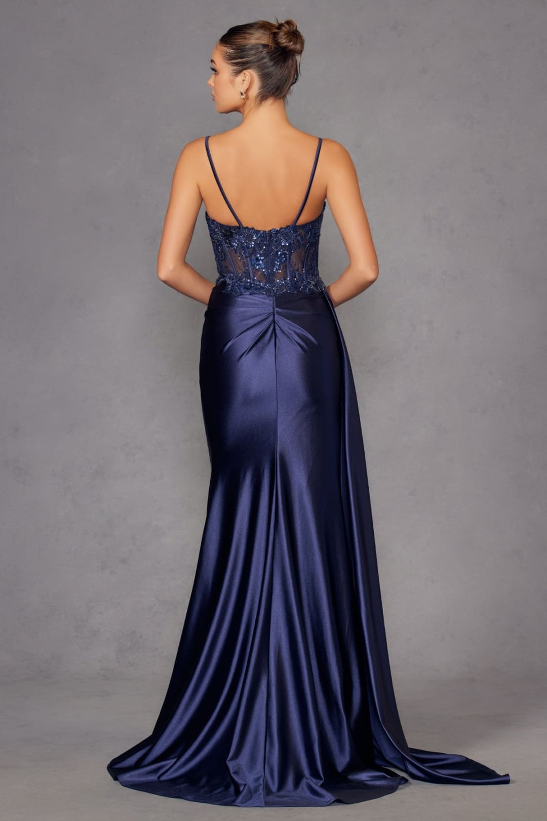 Applique Satin Sleeveless Gown by Juliet JT2905K - Long Formal Dresses