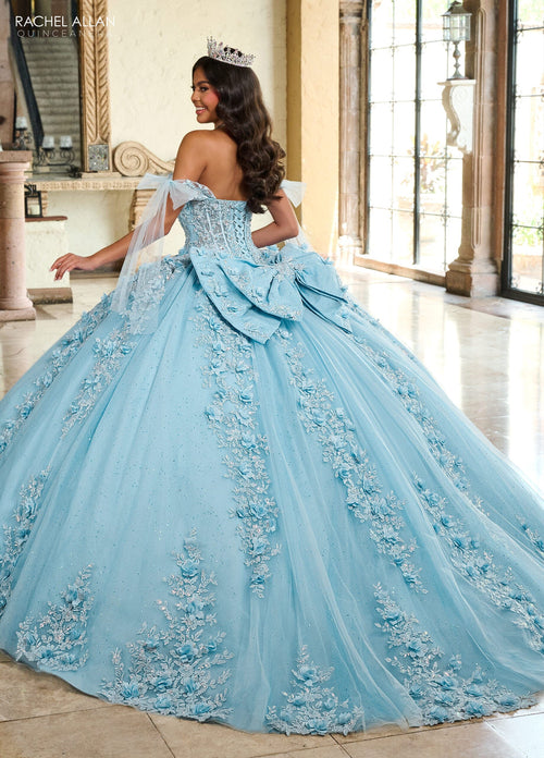 Rachel Allan RQ1132 Applique Sheer Corset Quinceanera Dress