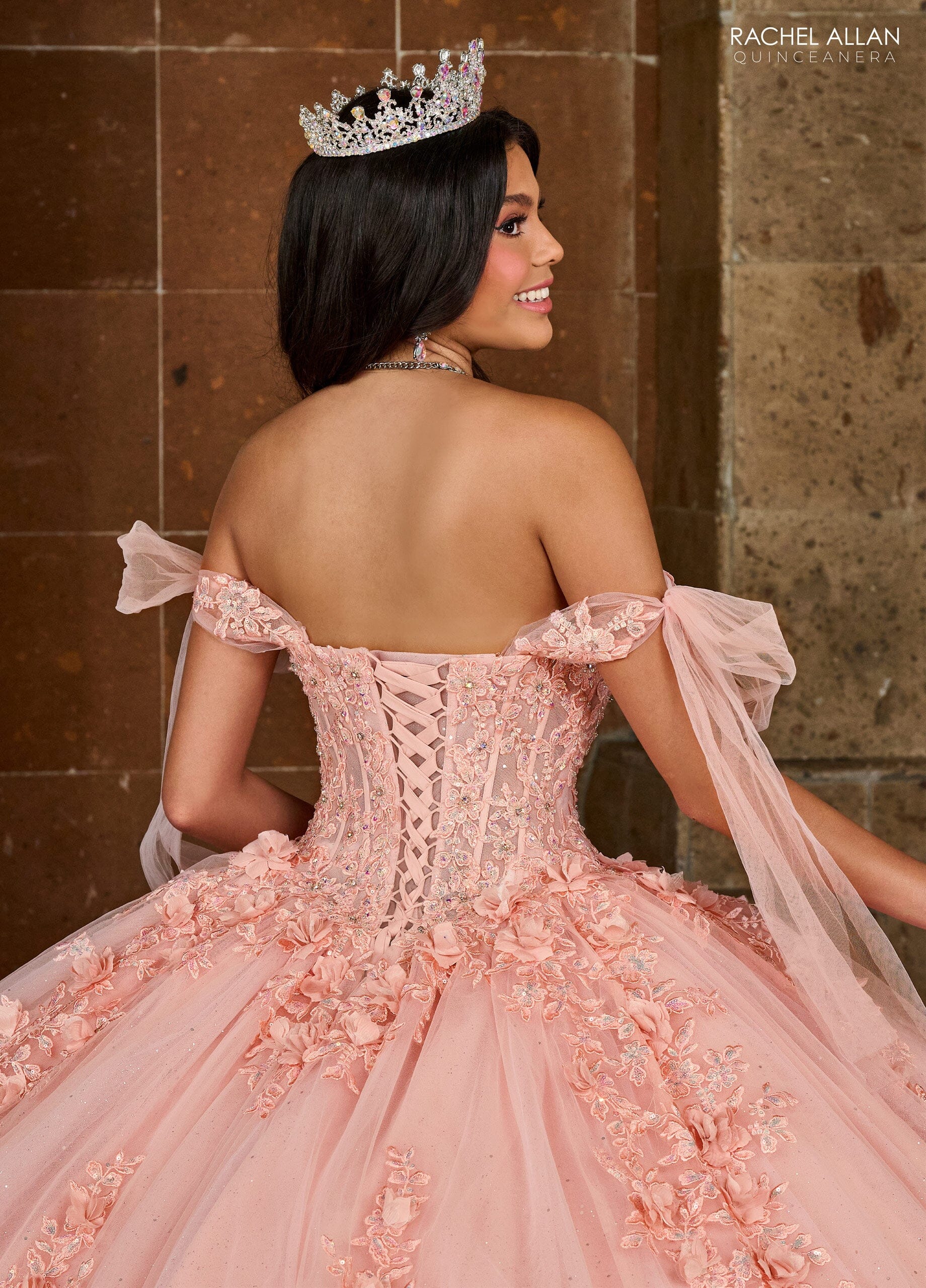 Rachel Allan RQ1132 Applique Sheer Corset Quinceanera Dress