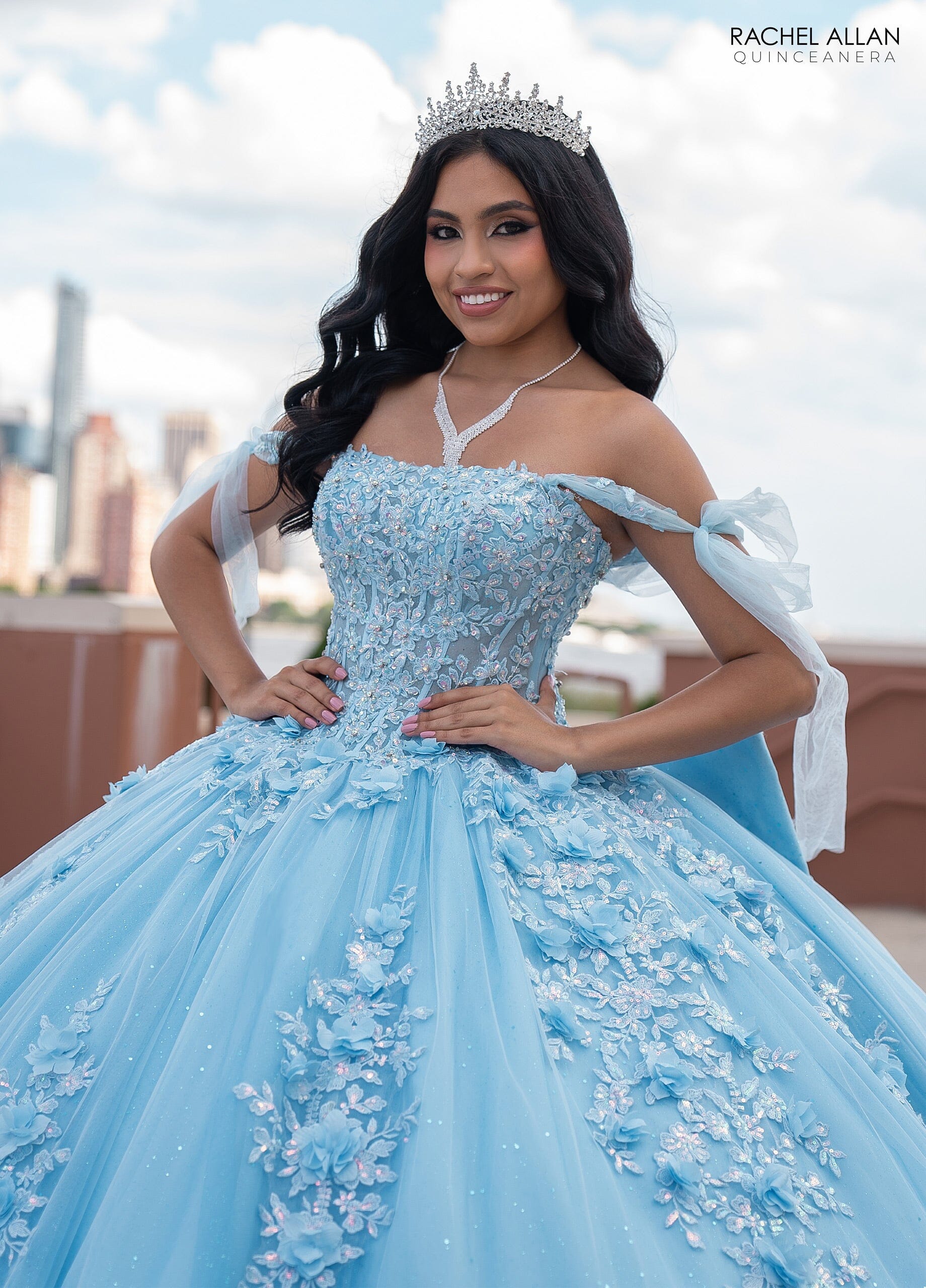 Rachel Allan RQ1132 Applique Sheer Corset Quinceanera Dress