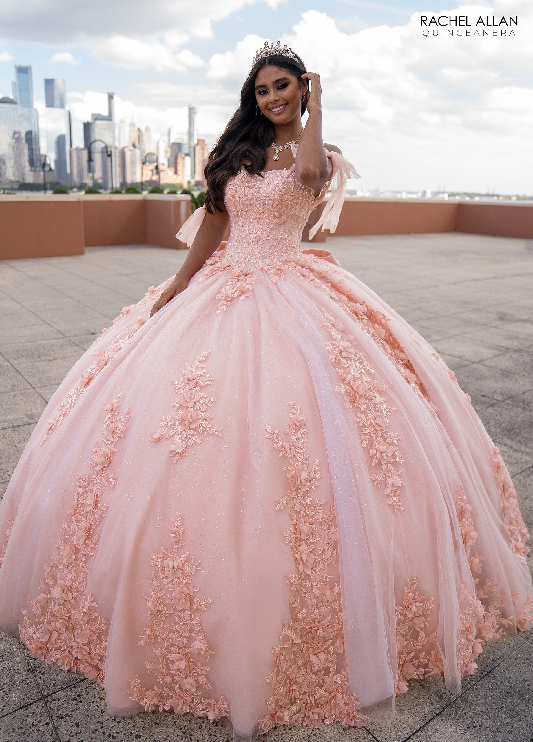 Rachel Allan RQ1132 Applique Sheer Corset Quinceanera Dress