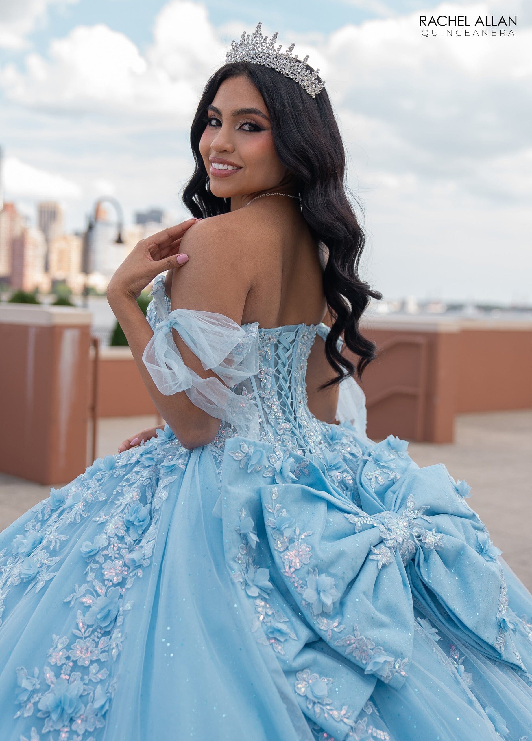 Rachel Allan RQ1132 Applique Sheer Corset Quinceanera Dress