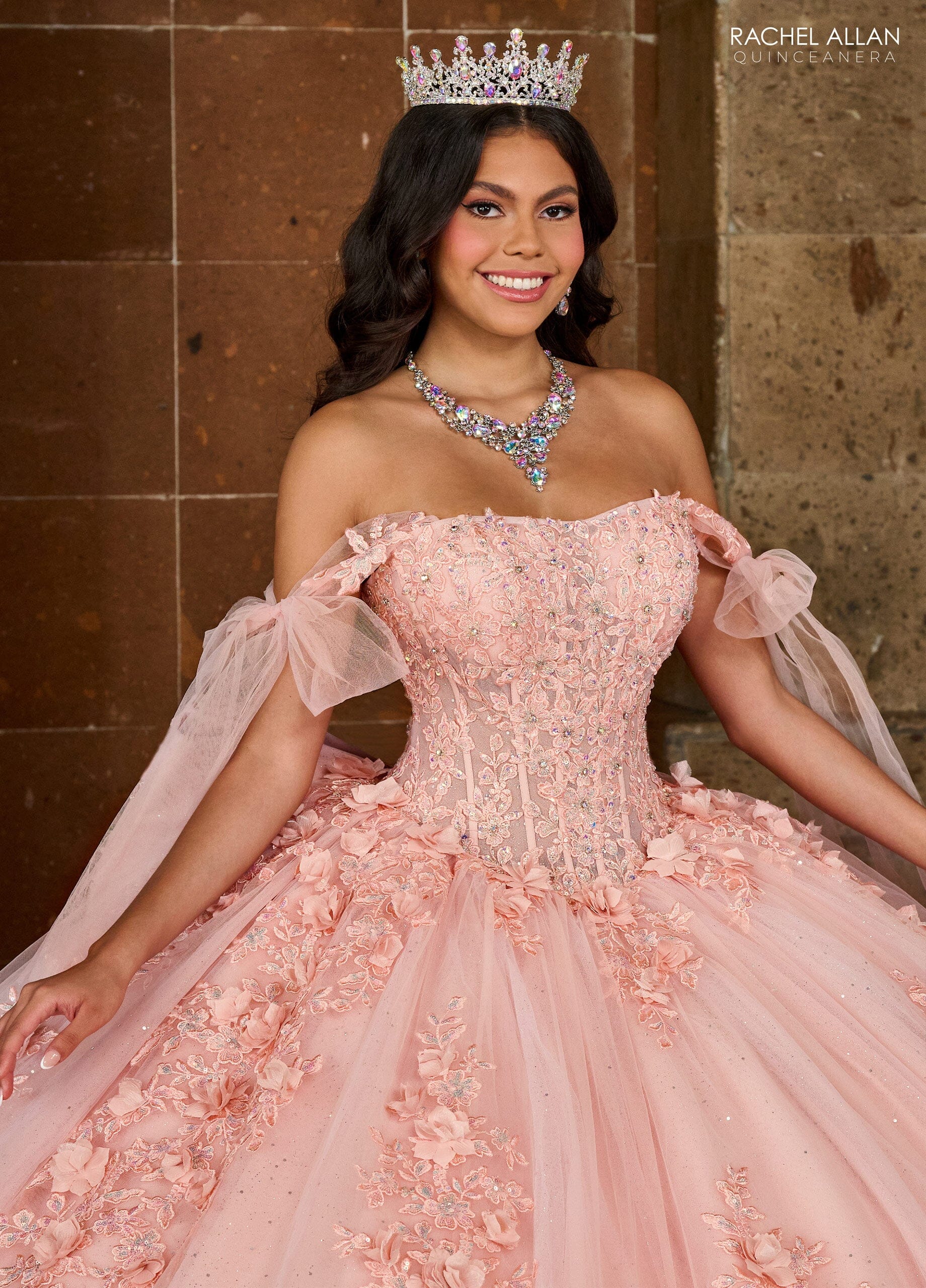 Rachel Allan RQ1132 Applique Sheer Corset Quinceanera Dress