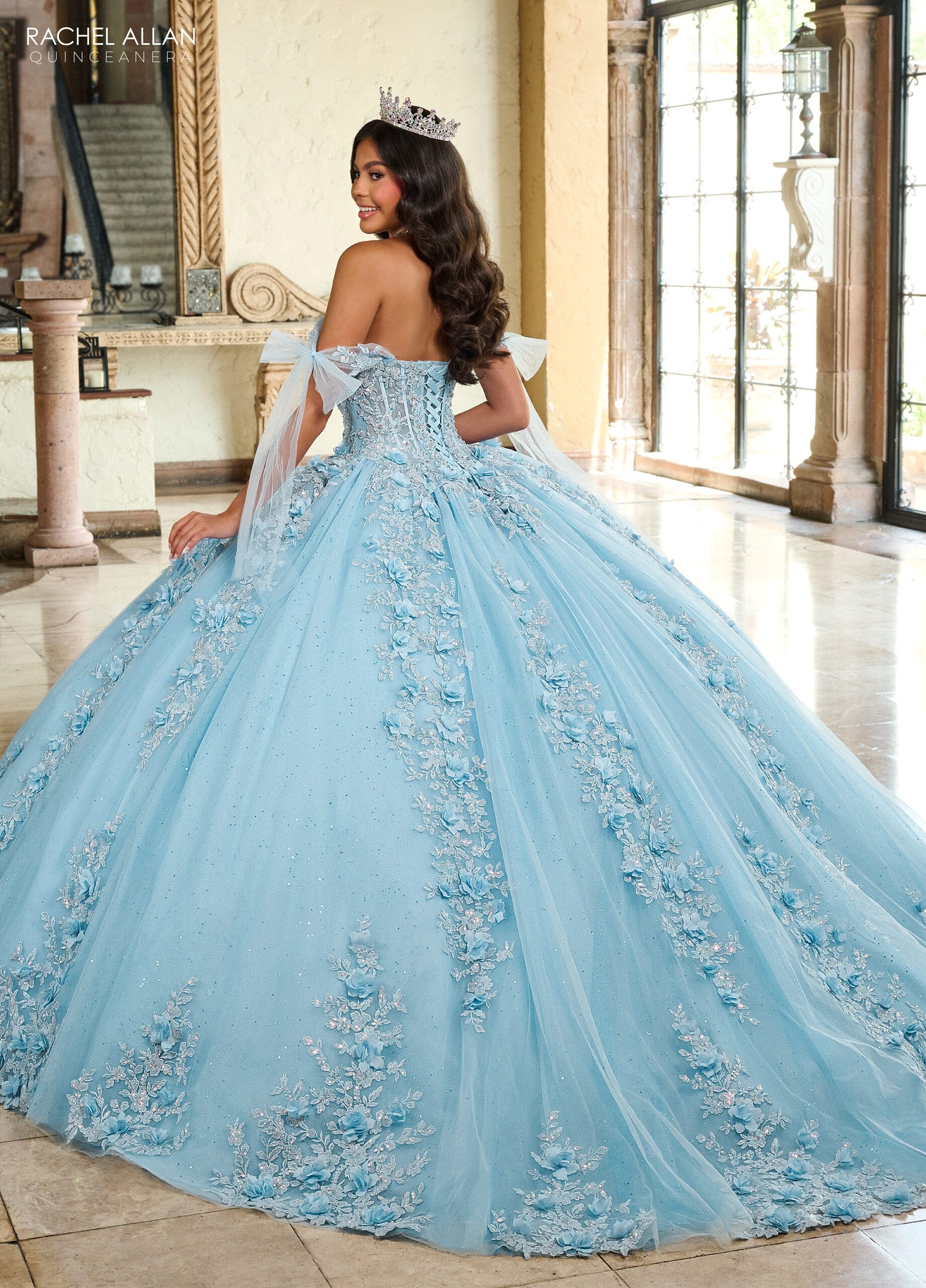Rachel Allan RQ1132 Applique Sheer Corset Quinceanera Dress