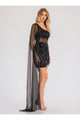 Applique Short One Shoulder Dress by Juliet JT937R - Short Cocktail Dresses