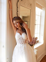 Applique Sleeveless A-line Bridal Gown by Juliet JT2495AW