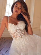 Applique Sleeveless A-line Bridal Gown by Juliet JT2495AW