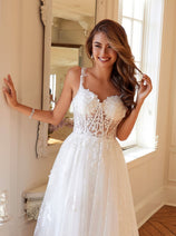 Applique Sleeveless A-line Bridal Gown by Juliet JT2495AW