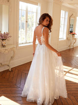 Applique Sleeveless A-line Bridal Gown by Juliet JT2495AW