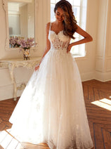 Applique Sleeveless A-line Bridal Gown by Juliet JT2495AW