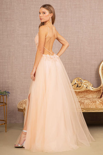 Applique Sleeveless A-line Gown by Elizabeth K GL3152 - Long Formal Dresses