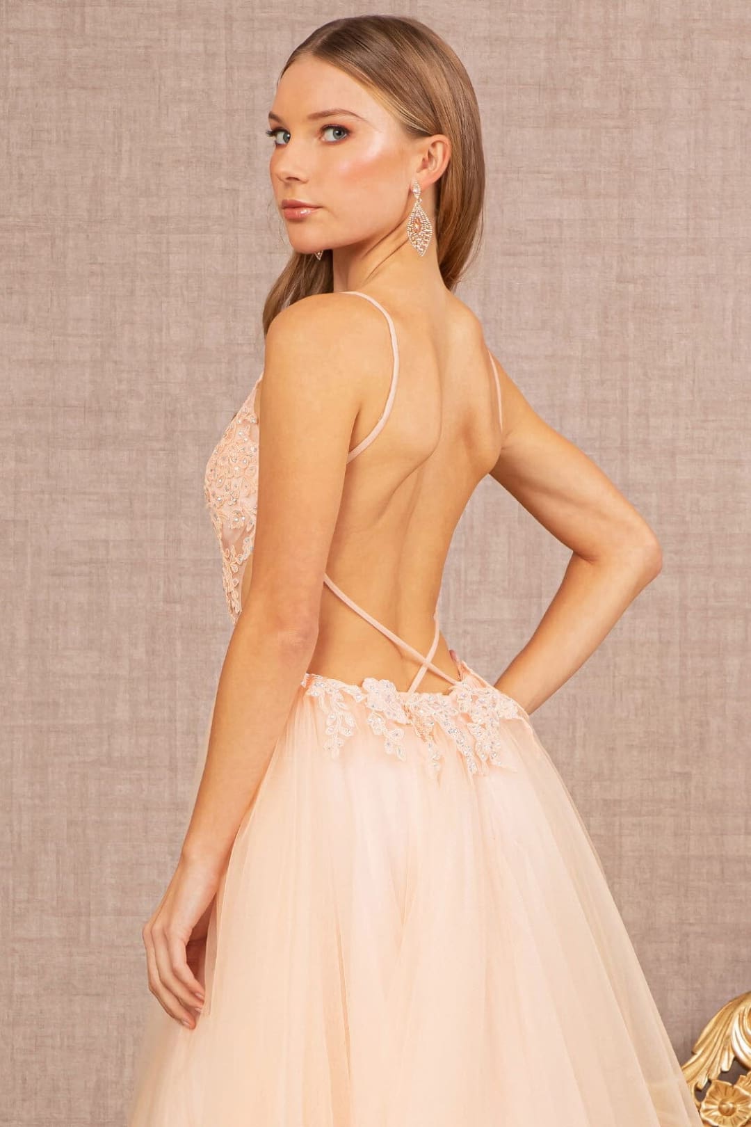 Applique Sleeveless A-line Gown by Elizabeth K GL3152 - Long Formal Dresses