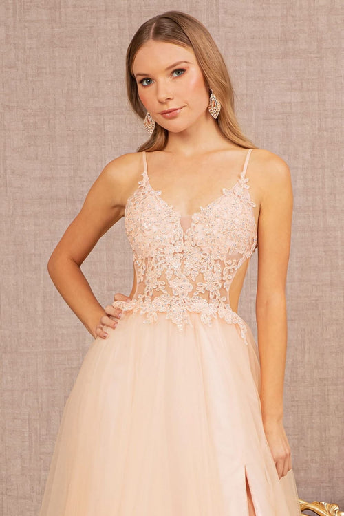 Applique Sleeveless A-line Gown by Elizabeth K GL3152 - Long Formal Dresses