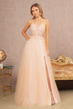Applique Sleeveless A-line Gown by Elizabeth K GL3152 - XS / Blush - Long Formal Dresses