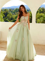Applique Sleeveless A-line Gown by Juliet JT2565U