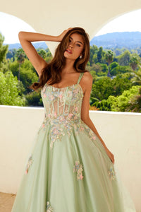 Applique Sleeveless A-line Gown by Juliet JT2565U - Long Formal Dresses