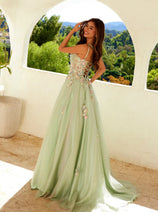 Applique Sleeveless A-line Gown by Juliet JT2565U