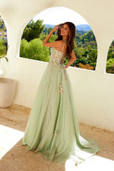 Applique Sleeveless A-line Gown by Juliet JT2565U - Long Formal Dresses