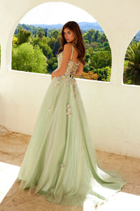Applique Sleeveless A-line Gown by Juliet JT2565U - Long Formal Dresses