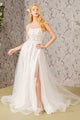 Applique Sleeveless A-line Slit Bridal Gown by GLS Gloria GL3417 - XS / Ivory - Long Formal Dresses