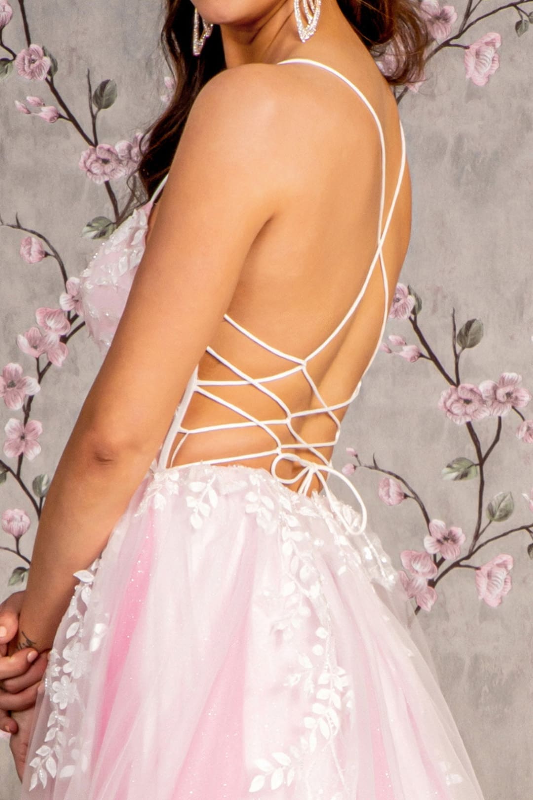 Applique Sleeveless A-line Slit Gown by GLS Gloria GL3249 - Long Formal Dresses