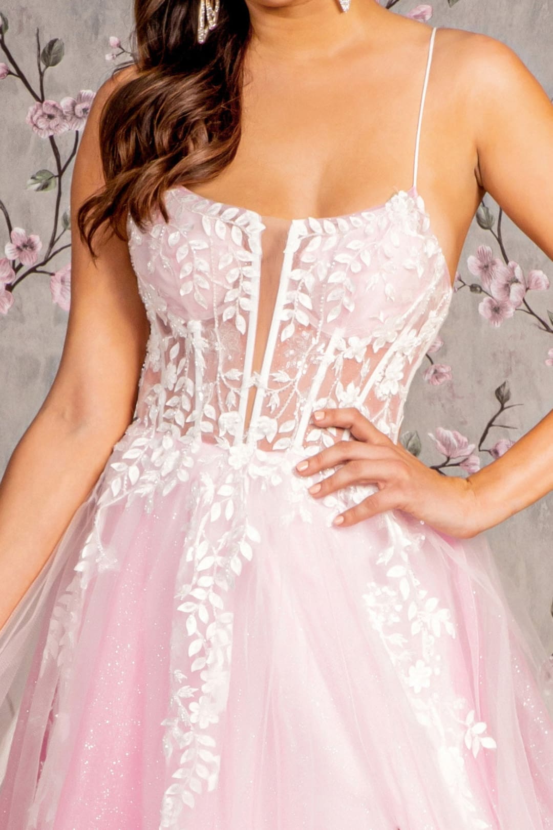Applique Sleeveless A-line Slit Gown by GLS Gloria GL3249 - Long Formal Dresses