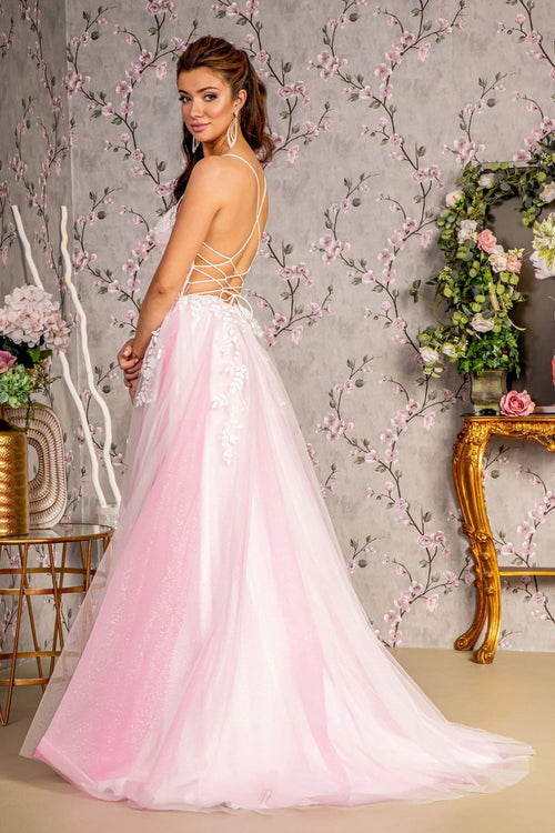Applique Sleeveless A-line Slit Gown by GLS Gloria GL3249 - Long Formal Dresses