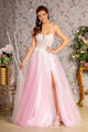 Applique Sleeveless A-line Slit Gown by GLS Gloria GL3249 - XS / Light Pink - Long Formal Dresses
