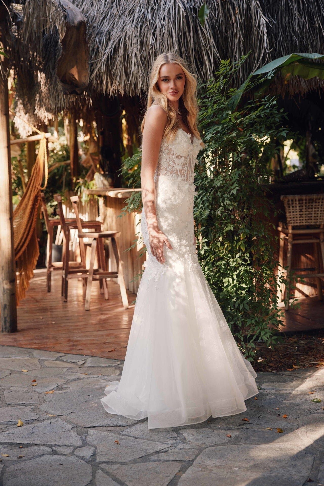 Juliet 2469KW Illusion Sweetheart Tulle & Lace Mermaid Dress