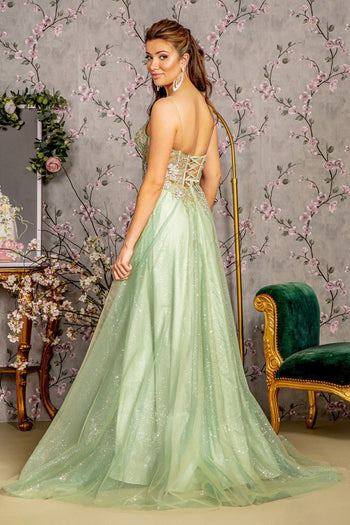Applique Sleeveless Corset A-line Gown by GLS Gloria GL3377 - Long Formal Dresses