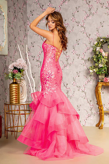 Applique Sleeveless Ruffled Mermaid Dress by GLS Gloria GL3205 - Long Formal Dresses