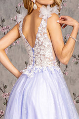 Applique Sleeveless Sheer A-line Gown by GLS Gloria GL3393 - Long Formal Dresses