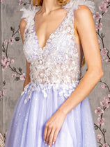 Applique Sleeveless Sheer A-line Gown by GLS Gloria GL3393
