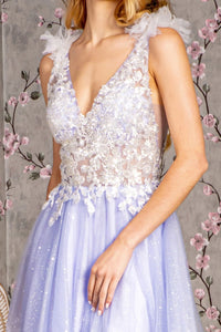Applique Sleeveless Sheer A-line Gown by GLS Gloria GL3393 - Long Formal Dresses