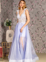 Applique Sleeveless Sheer A-line Gown by GLS Gloria GL3393