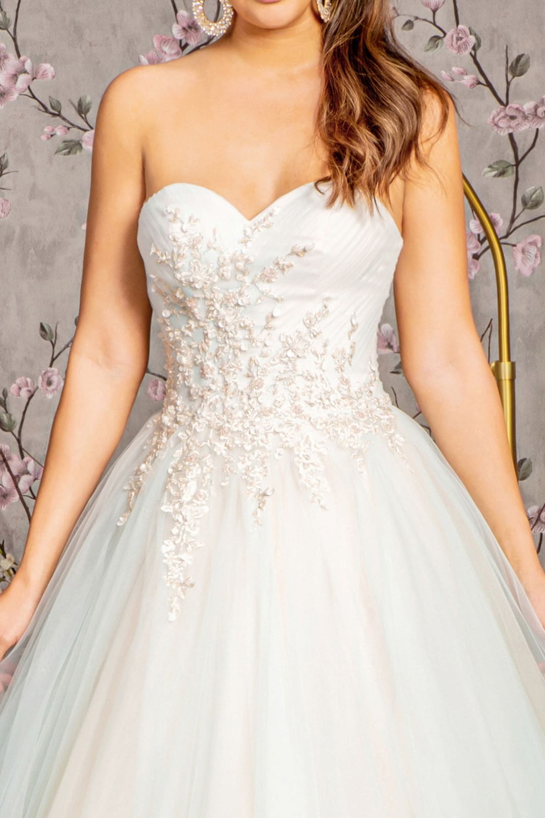 Applique Strapless A-line Ball Gown by GLS Gloria GL3244 - Long Formal Dresses