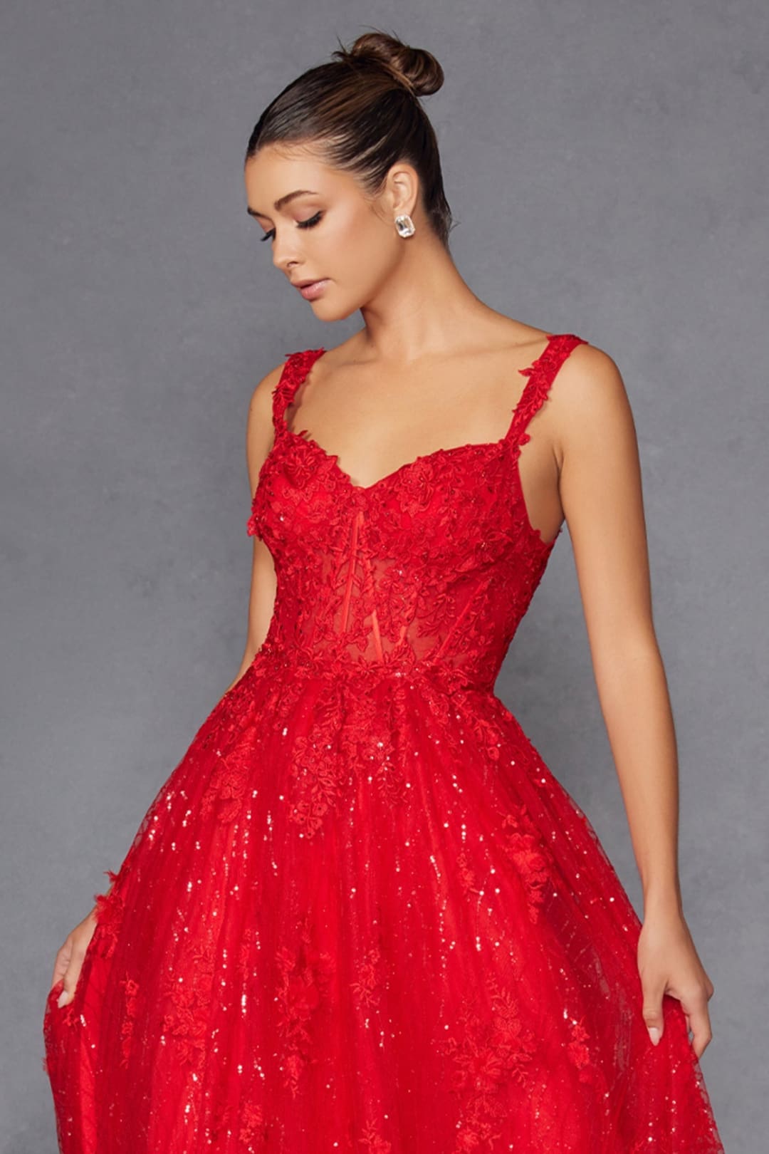 Applique Sweetheart A-line Gown by Juliet JT2495A - Long Formal Dresses