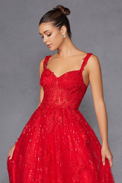 Applique Sweetheart A-line Gown by Juliet JT2495A - Long Formal Dresses