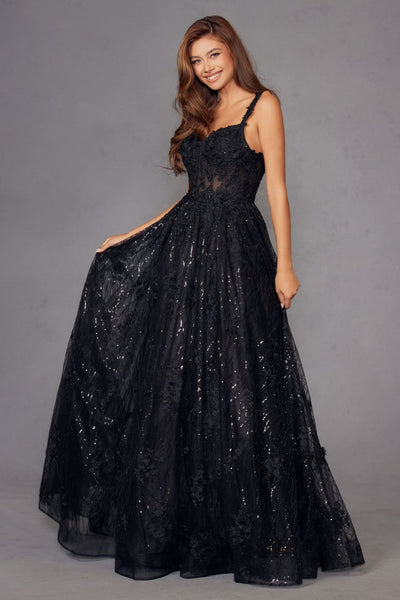 Applique Sweetheart A-line Gown by Juliet JT2495A - Long Formal Dresses