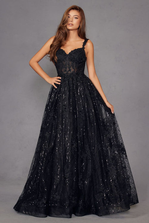 Applique Sweetheart A-line Gown by Juliet JT2495A - Long Formal Dresses